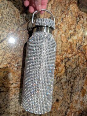 TOMO -  super blingy rhinestone silver Luxury water bottle